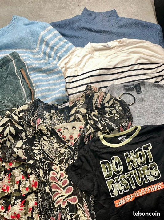 Palette de 350 kg de vetement Homme 80% Femme 20% avec transport